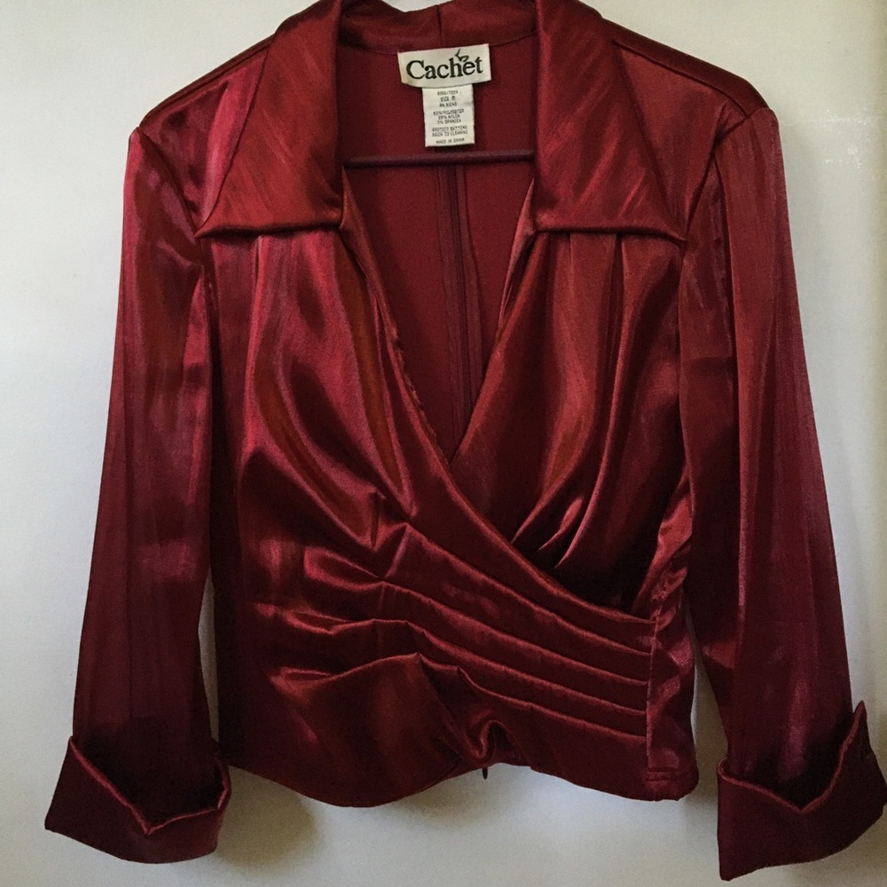 Cachet Red Silk Blouse